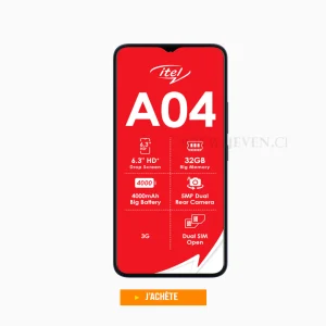 iTel A04 - 2Go 32Go- 5MP/5MP- 3G- 6.3" Pouces