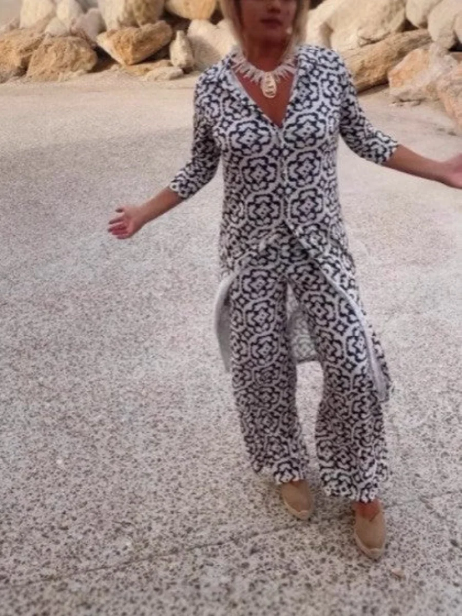 Sofia™ | Ensemble Deux Pièces Pantalon Imprimé – Image 3